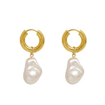 Load image into Gallery viewer, Dainty Pearl Huggie Earrings
