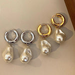 Load image into Gallery viewer, Dainty Pearl Huggie Earrings