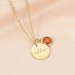 Load image into Gallery viewer, Dainty Personalized Name & Birthstone Necklace