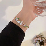 Load image into Gallery viewer, Dainty Rabbits Floral Bracelet
