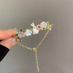 Load image into Gallery viewer, Dainty Rabbits Floral Bracelet