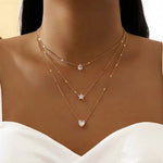 Load image into Gallery viewer, Dainty Shaped Diamonds Necklace Stack