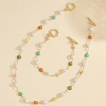 Load image into Gallery viewer, Dainty Spring Floral Pearls Bracelet and Necklace Set