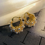 Load image into Gallery viewer, Dainty Statement Pearl Hoop Earrings