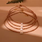 Load image into Gallery viewer, Dainty Stone Beaded Initial Necklace