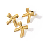 Load image into Gallery viewer, Dainty Striped Bow Elegant Ring and Earrings