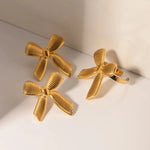 Load image into Gallery viewer, Dainty Striped Bow Elegant Ring and Earrings