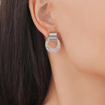 Load image into Gallery viewer, Dainty Strung Circle Chain Earrings