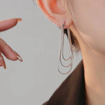 Load image into Gallery viewer, Dainty Tassel Dangle Chain Earrings