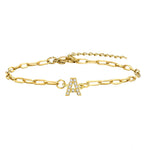 Load image into Gallery viewer, Dainty Thin Paperclip Letter Initial Bracelet