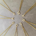 Load image into Gallery viewer, Dainty Zircon Letter Initial, Number, Symbol Chain Necklace