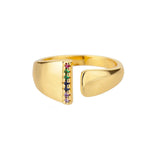 Load image into Gallery viewer, Dazzling Rainbow Custom Letter Initial Rings