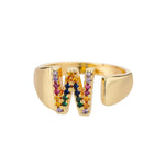 Load image into Gallery viewer, Dazzling Rainbow Custom Letter Initial Rings