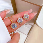 Load image into Gallery viewer, Dazzling Sunflower Floral Necklace and Earrings