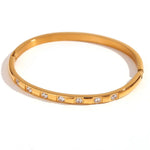 Load image into Gallery viewer, Diamond Accented Gold Cuff Bracelet