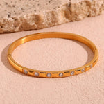 Load image into Gallery viewer, Diamond Accented Gold Cuff Bracelet
