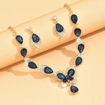 Load image into Gallery viewer, Diamond Gem Set Butterfly Necklace and Earring Set