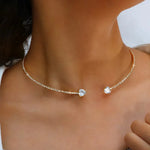 Load image into Gallery viewer, Diamond Heart Open Choker Necklace