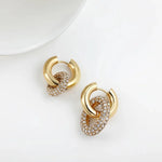 Load image into Gallery viewer, Dual Diamond Circle Huggie Earrings