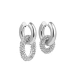 Load image into Gallery viewer, Dual Diamond Circle Huggie Earrings