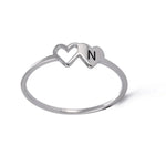 Load image into Gallery viewer, Dual Heart Letter Initial Ring