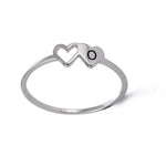 Load image into Gallery viewer, Dual Heart Letter Initial Ring
