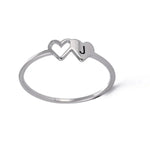 Load image into Gallery viewer, Dual Heart Letter Initial Ring