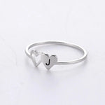 Load image into Gallery viewer, Dual Heart Letter Initial Ring
