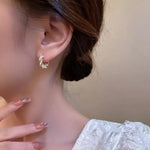 Load image into Gallery viewer, Elegant Beaded Hoop Earrings