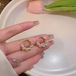 Load image into Gallery viewer, Elegant Beaded Hoop Earrings