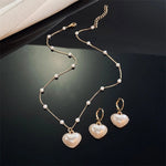 Load image into Gallery viewer, Elegant Pearl Heart Necklace and Earrings Set