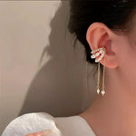 Load image into Gallery viewer, Elegant Wrapped Pearls Dangle Earring Cuff