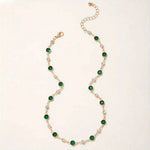 Load image into Gallery viewer, Emerald and Diamond Spaced Choker Necklace