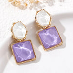 Load image into Gallery viewer, Enamel Geometric Oval Square Earrings