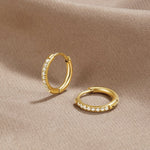 Load image into Gallery viewer, Ianthe CZ Pavé Hoop Earrings