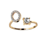 Load image into Gallery viewer, Adjustable Dainty Diamond Letter Initial Ring