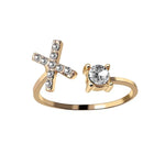 Load image into Gallery viewer, Adjustable Dainty Diamond Letter Initial Ring