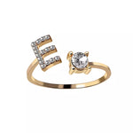 Load image into Gallery viewer, Adjustable Dainty Diamond Letter Initial Ring