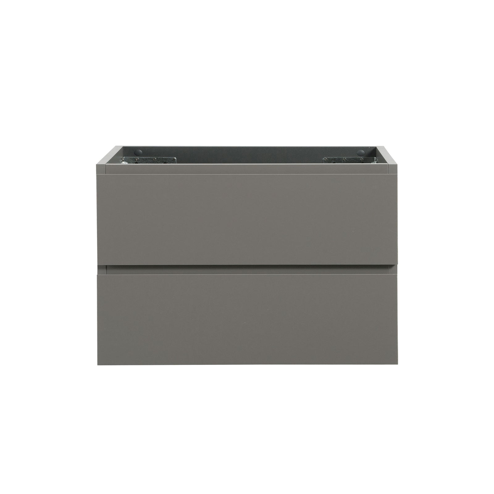 Wall Mount Cabinet Without Basin Pre-Assembled With Two Drawers In Gray