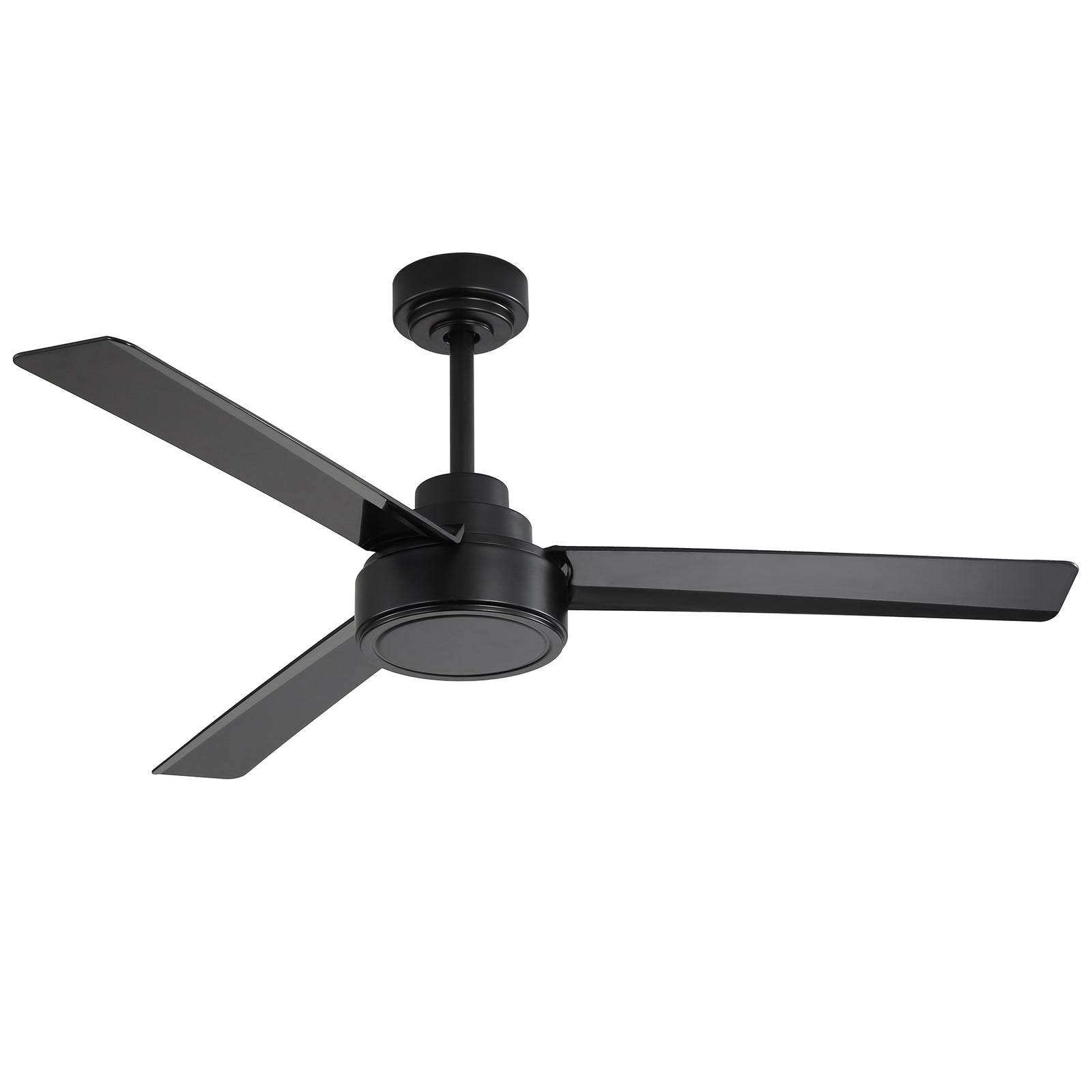 52" Contemporary Style Black Ceiling Fan With Remote