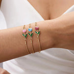 Load image into Gallery viewer, Feminine Floral Tulip Bracelet and Necklace Set