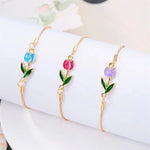 Load image into Gallery viewer, Feminine Floral Tulip Bracelet and Necklace Set
