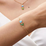 Load image into Gallery viewer, Feminine Floral Tulip Bracelet and Necklace Set