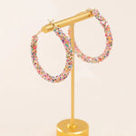 Load image into Gallery viewer, Feminine Rainbow Sprinkle Hoop Earrings