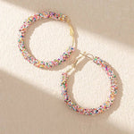 Load image into Gallery viewer, Feminine Rainbow Sprinkle Hoop Earrings