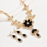 Load image into Gallery viewer, Floral Diamond Necklace and Earring Set