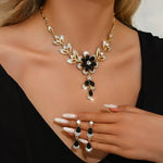Load image into Gallery viewer, Floral Diamond Necklace and Earring Set