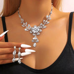 Load image into Gallery viewer, Floral Diamond Necklace and Earring Set