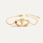 Load image into Gallery viewer, Birthstone Keepsake Name Heart Bracelet