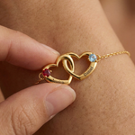 Load image into Gallery viewer, Birthstone Keepsake Name Heart Bracelet